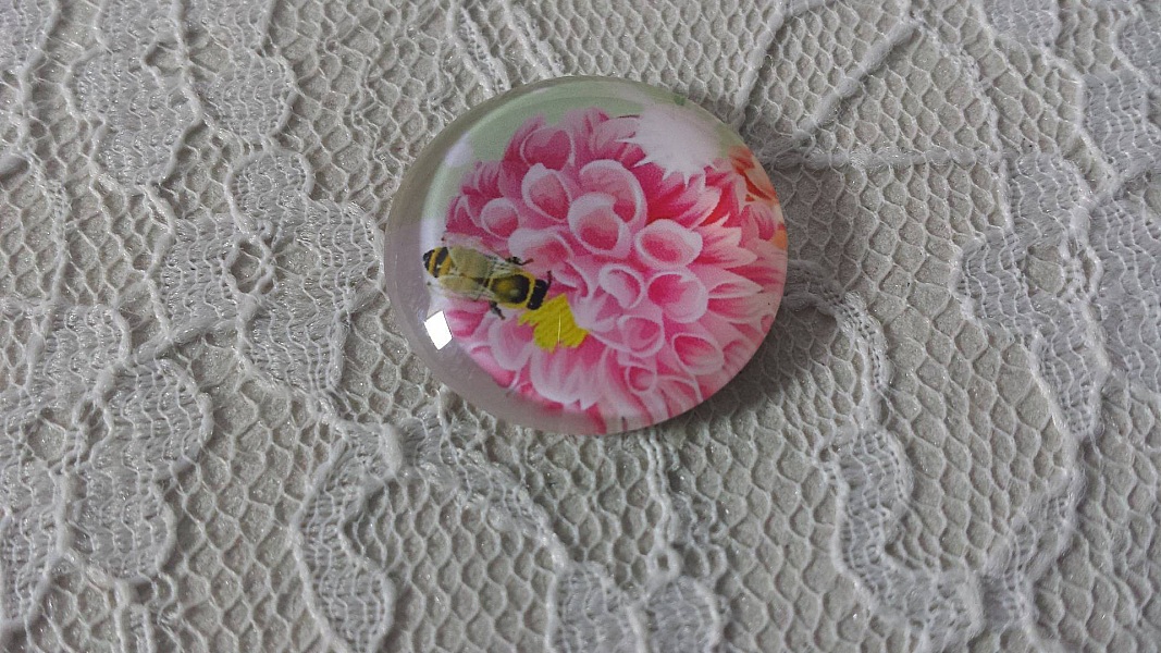 glas cabochon rund 20mm blomma 01-018 