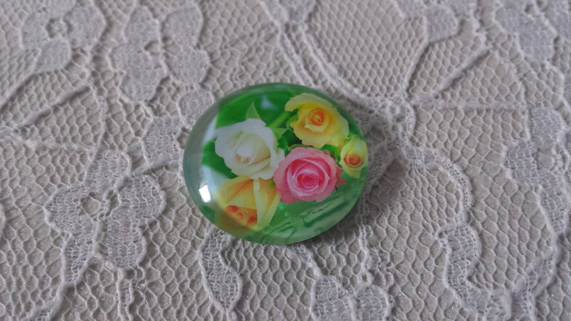 glas cabochon rund 20mm blomma 01-007 