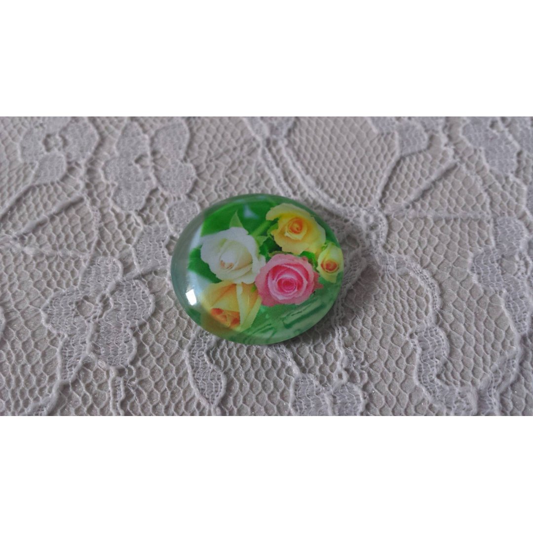 glas cabochon rund 20mm blomma 01-007 