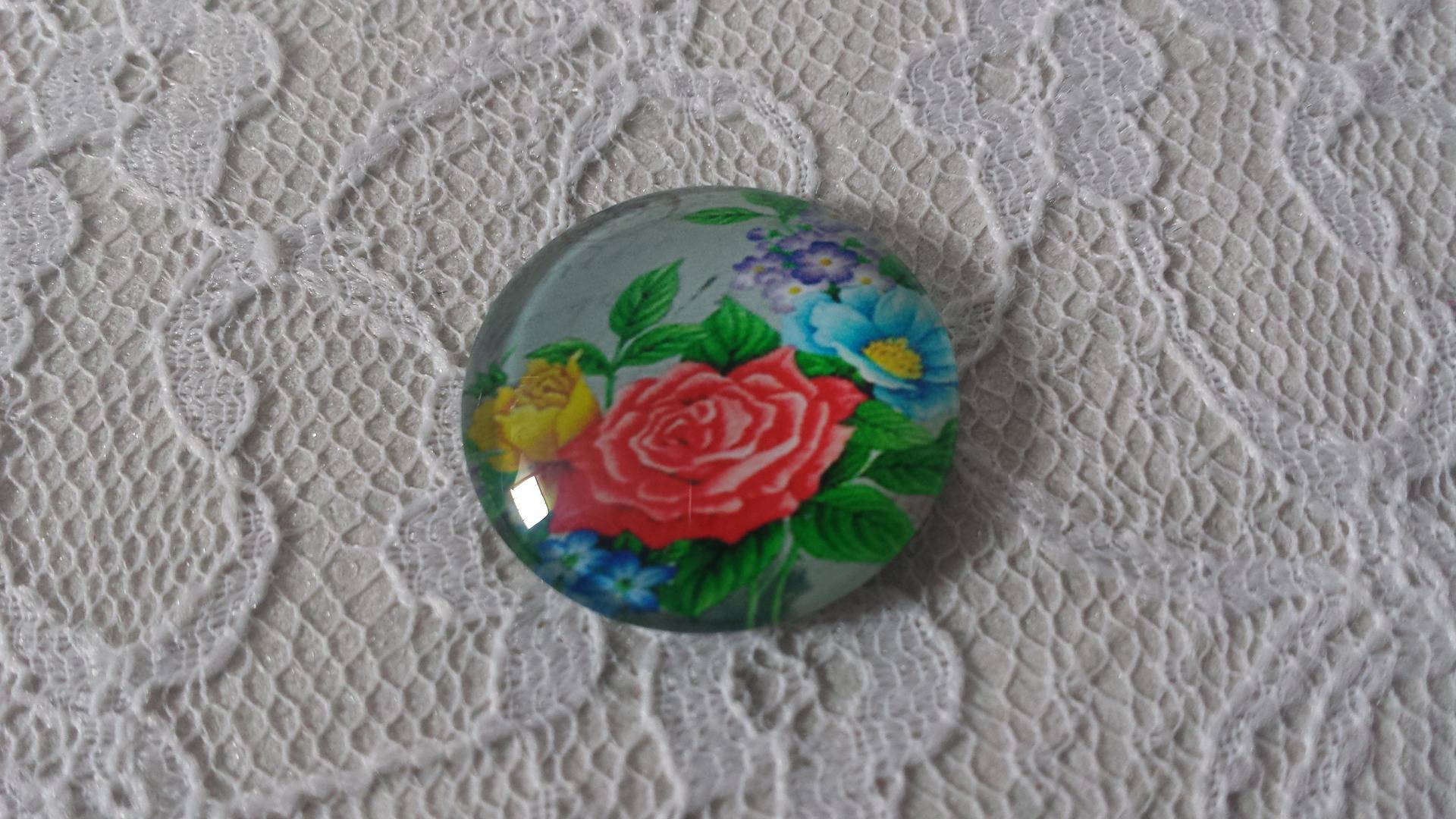glas cabochon rund 20mm blomma 01-005 