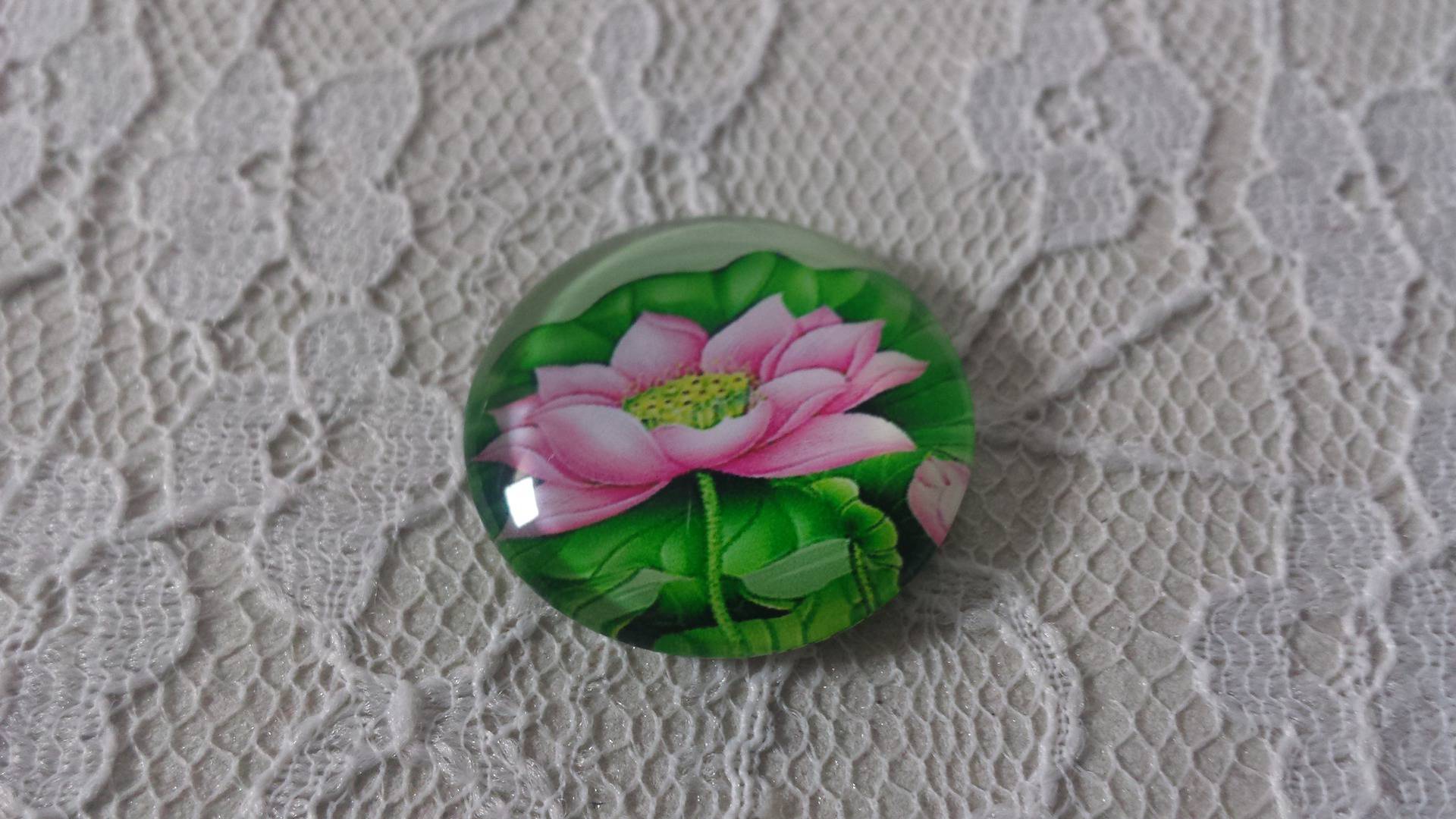 glas cabochon rund 20mm blomma 01-003 