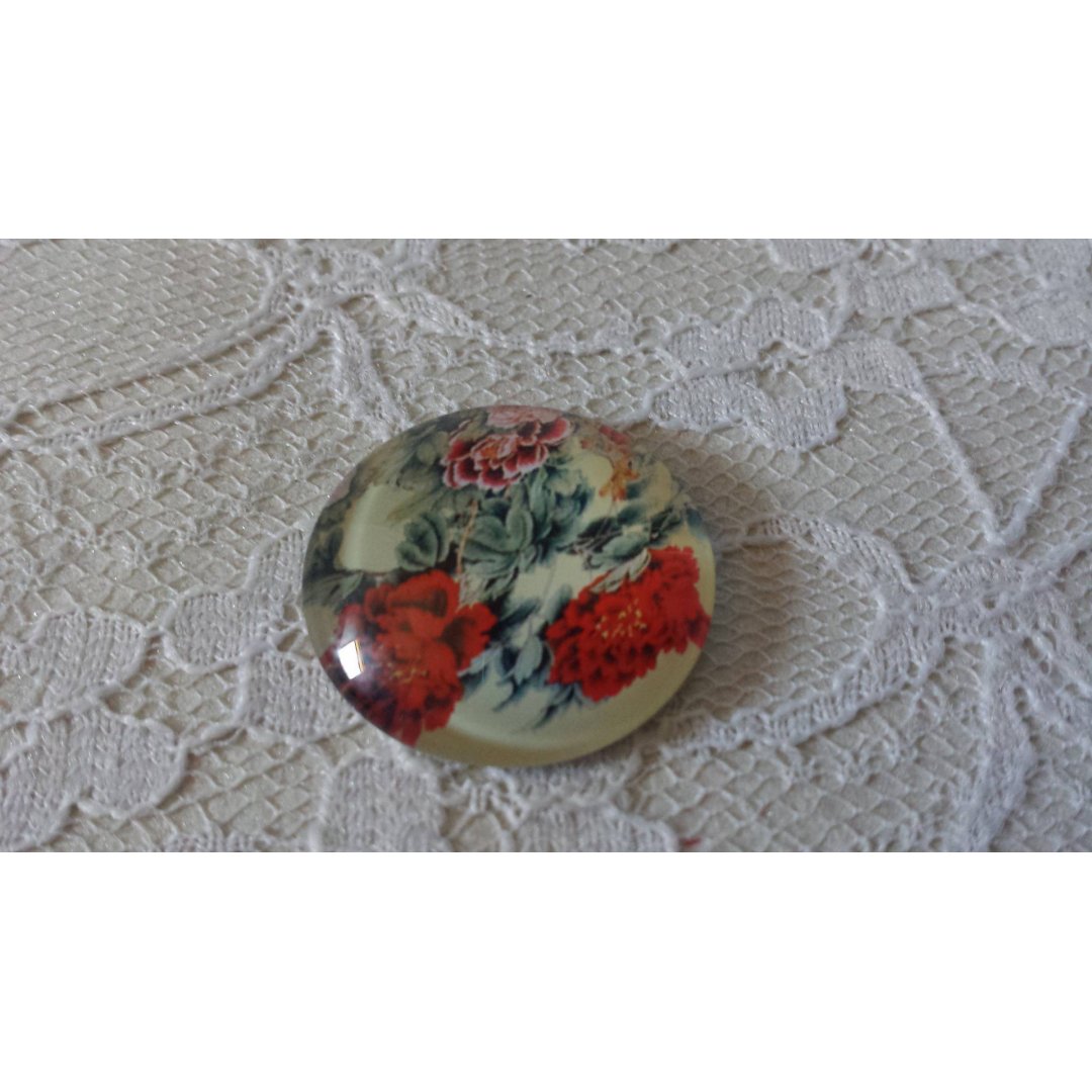 glas cabochon rund 25mm blomma 01-042 