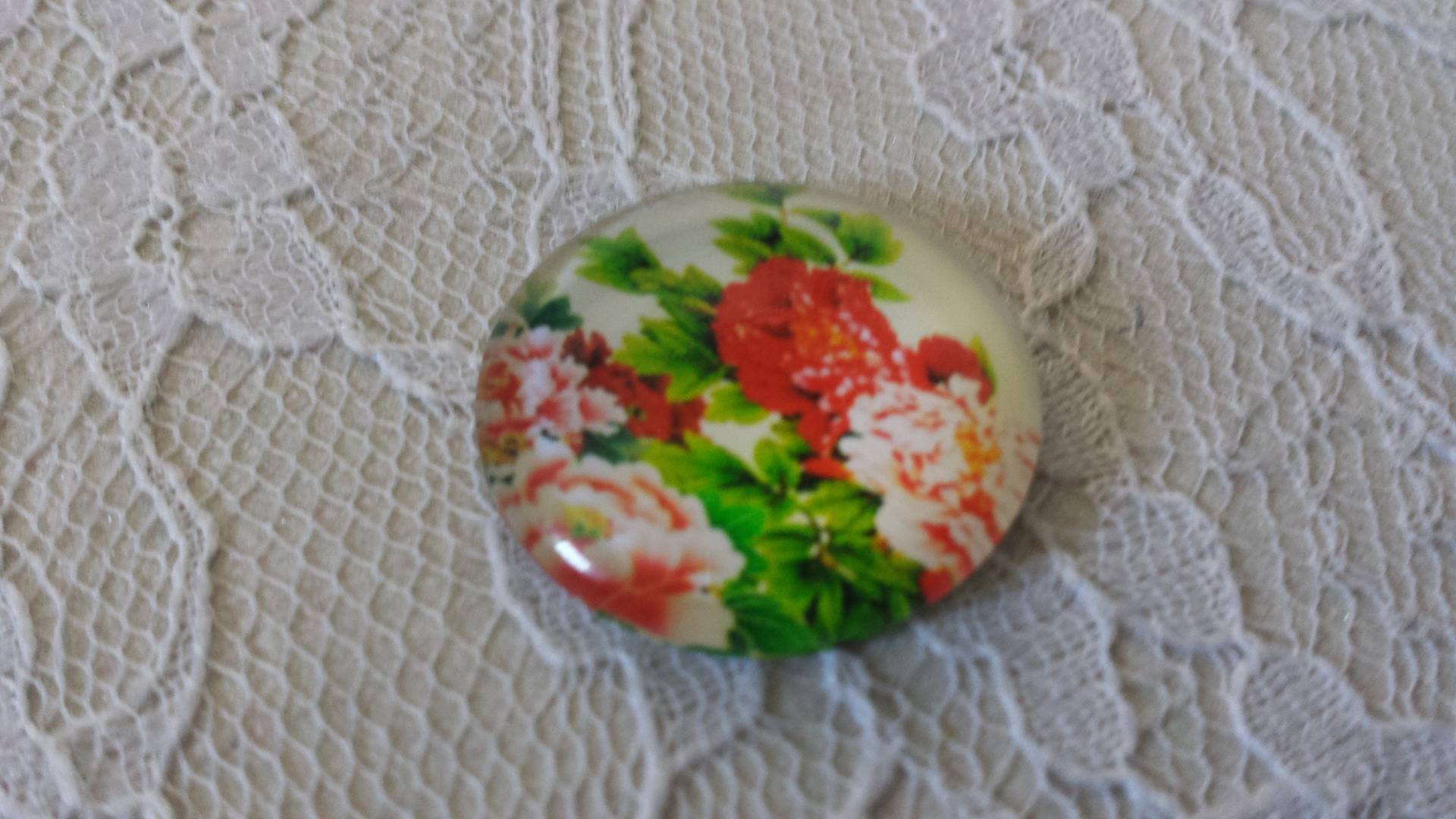 glas cabochon rund 25mm blomma 01-040 