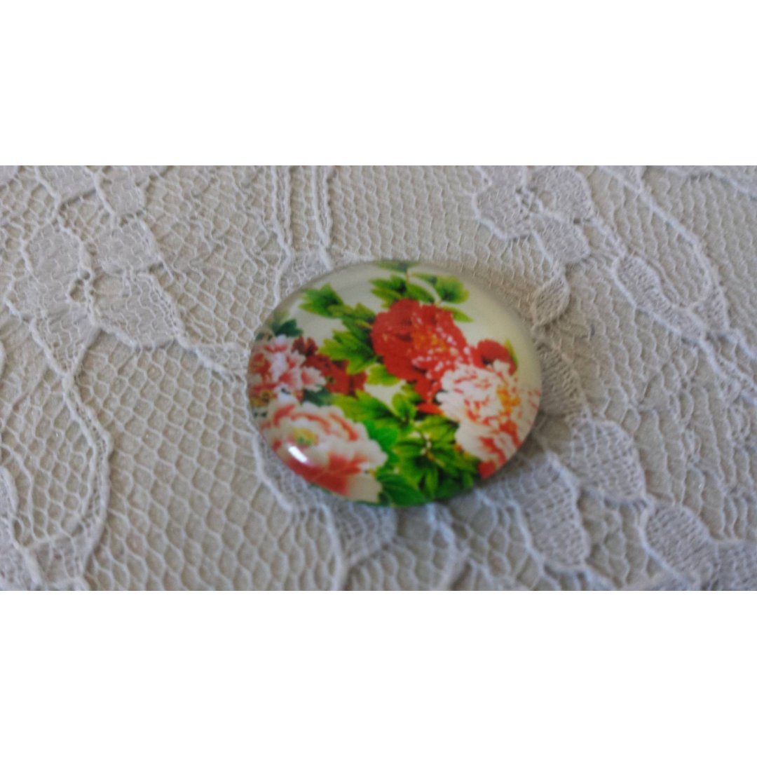 glas cabochon rund 25mm blomma 01-040 