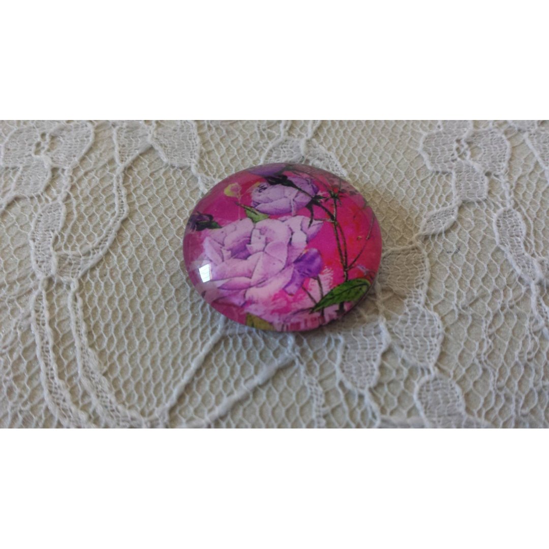 glas cabochon rund 25mm blomma 01-034 
