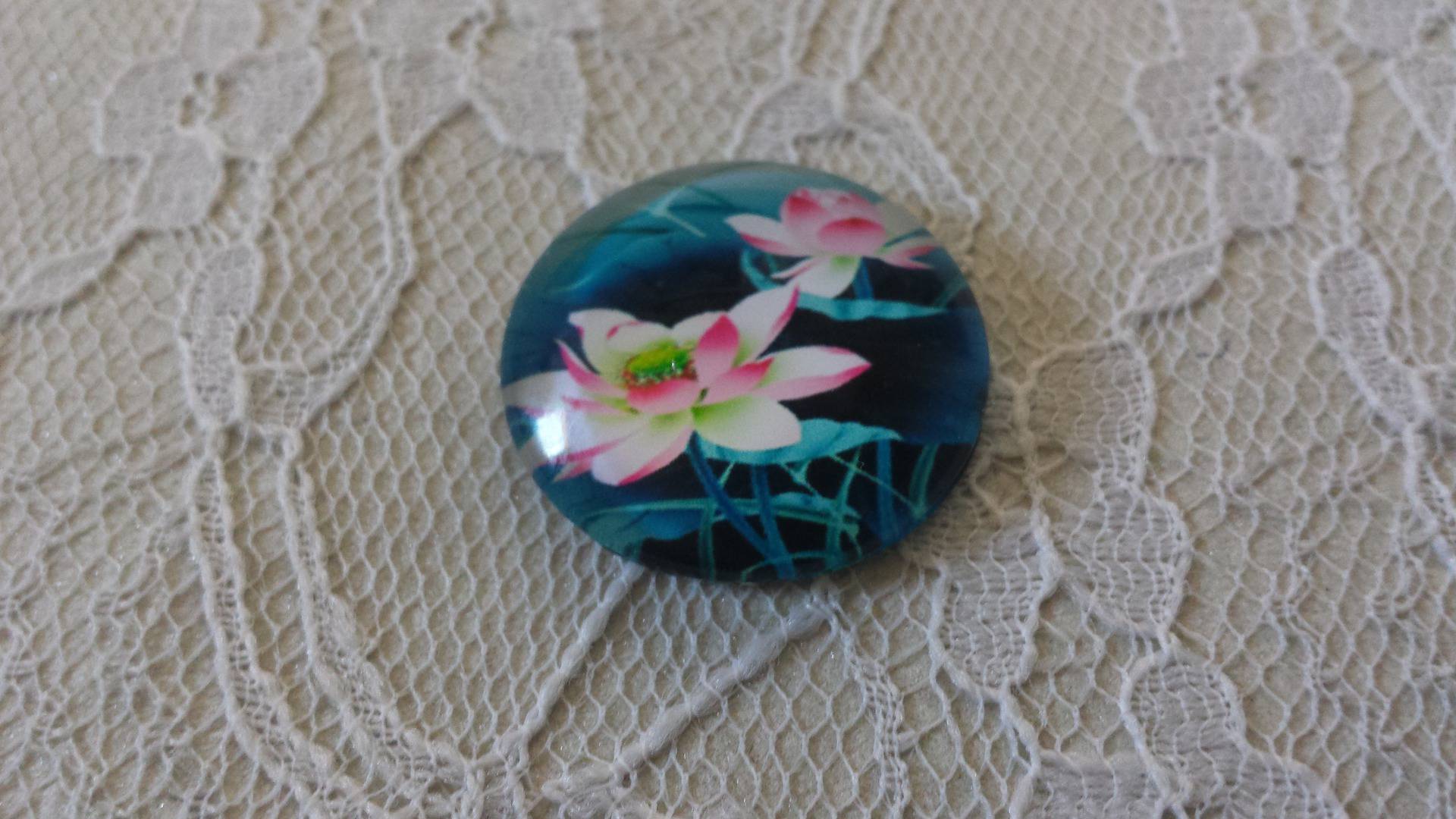glas cabochon rund 25mm blomma 01-032 