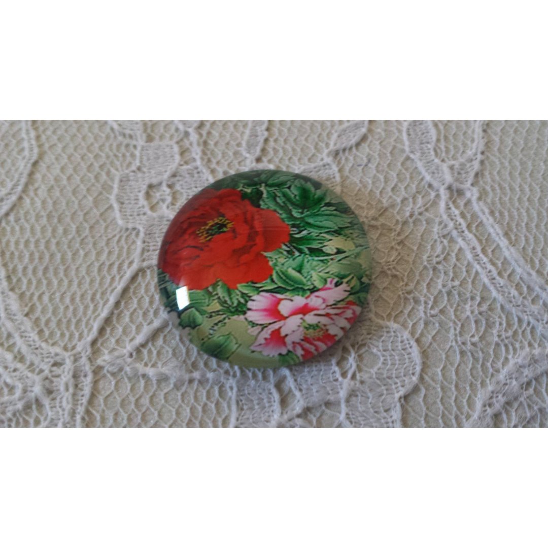 glas cabochon rund 25mm blomma 01-029 