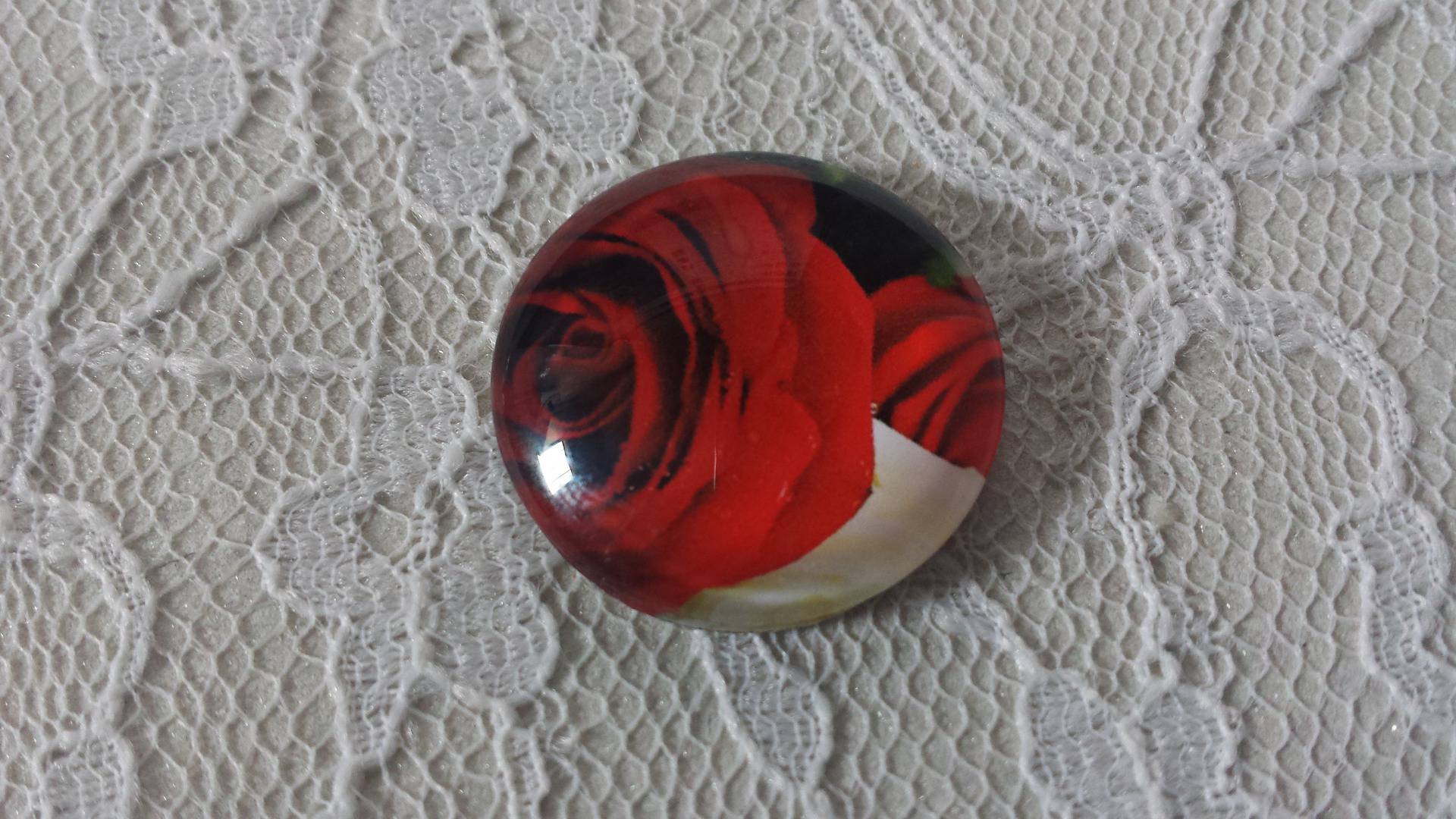 glas cabochon rund 25mm blomma 01-027 
