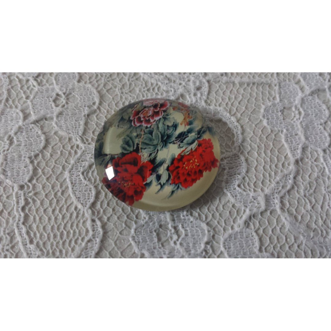 glas cabochon rund 25mm blomma 01-026 