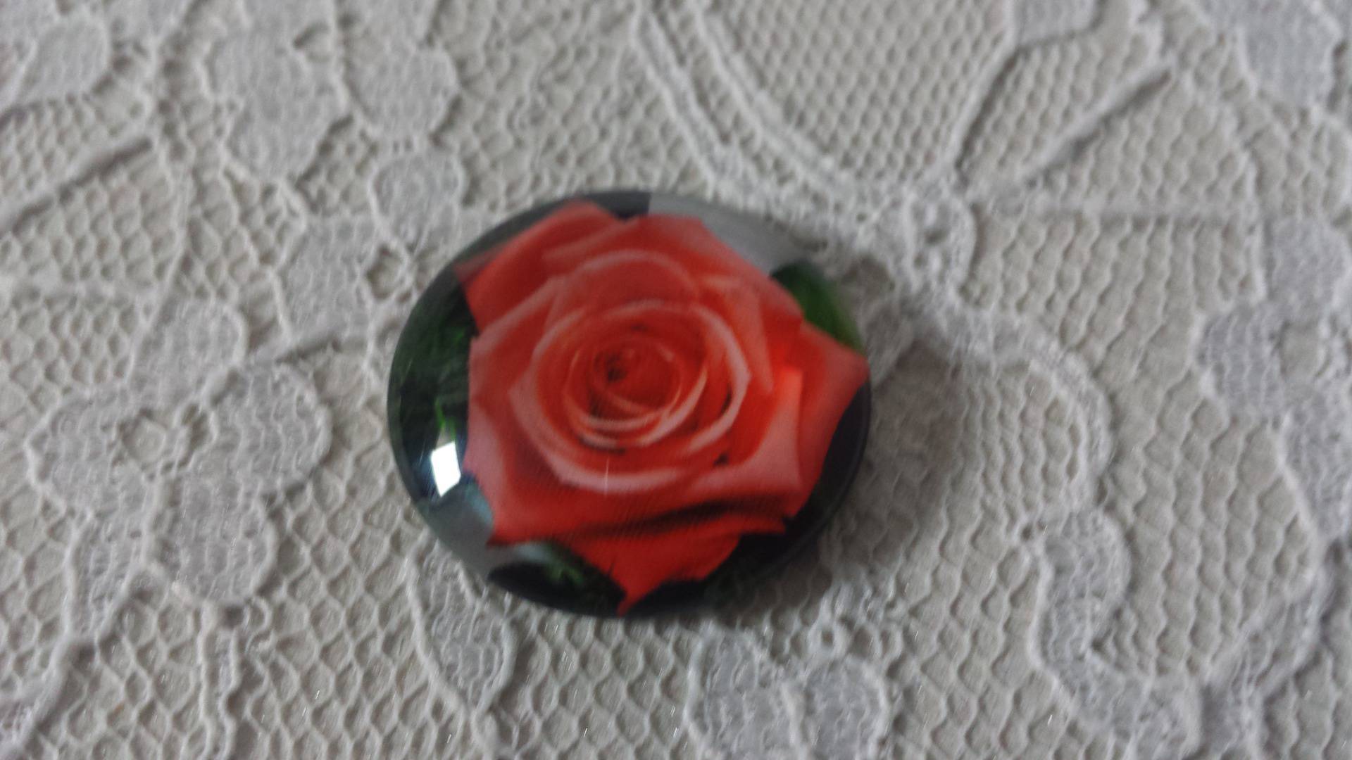 glas cabochon rund 25mm blomma 01-022 