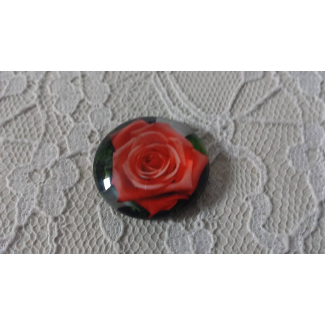 glas cabochon rund 25mm blomma 01-022 