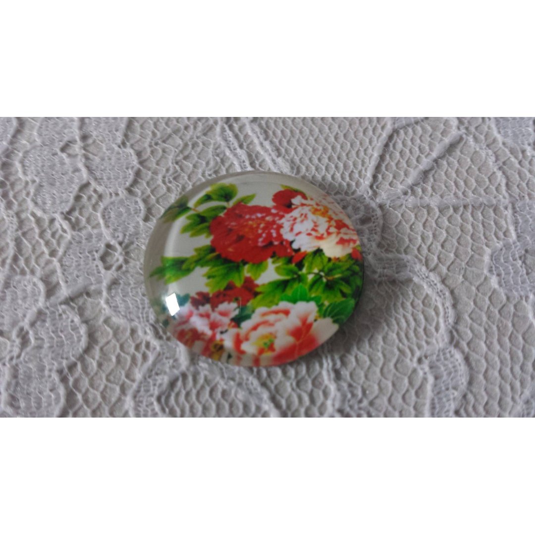 glas cabochon rund 25mm blomma 01-021 