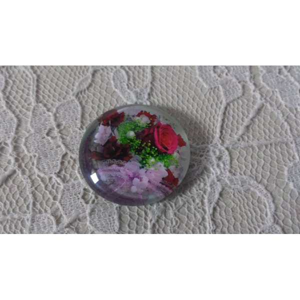 glas cabochon rund 25mm blomma 01-020 