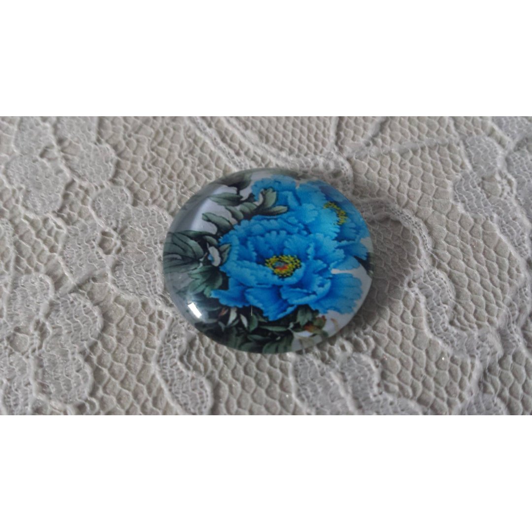 glas cabochon rund 25mm blomma 01-015 