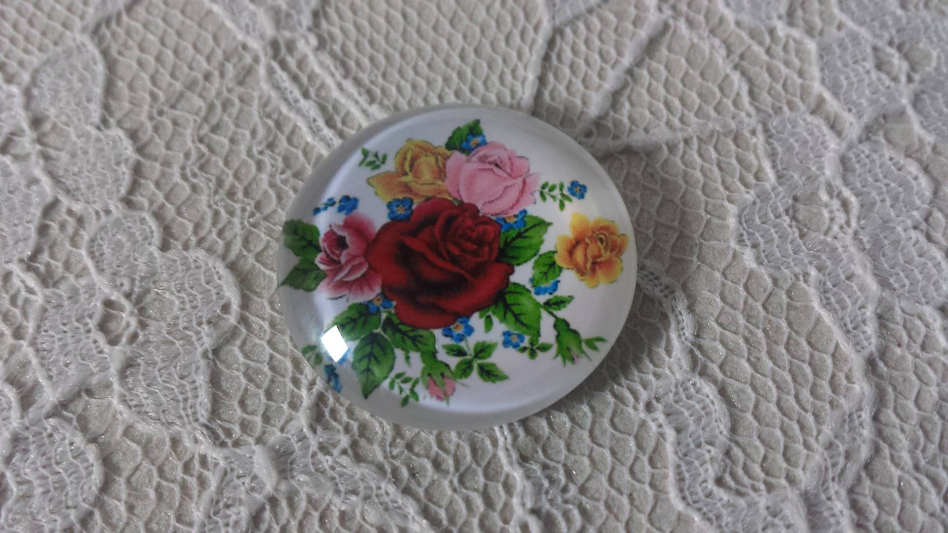 glas cabochon rund 25mm blomma 01-014 