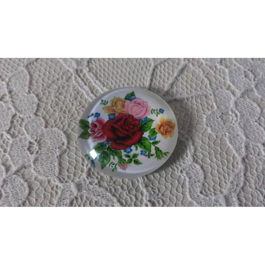 glas cabochon rund 25mm blomma 01-014 