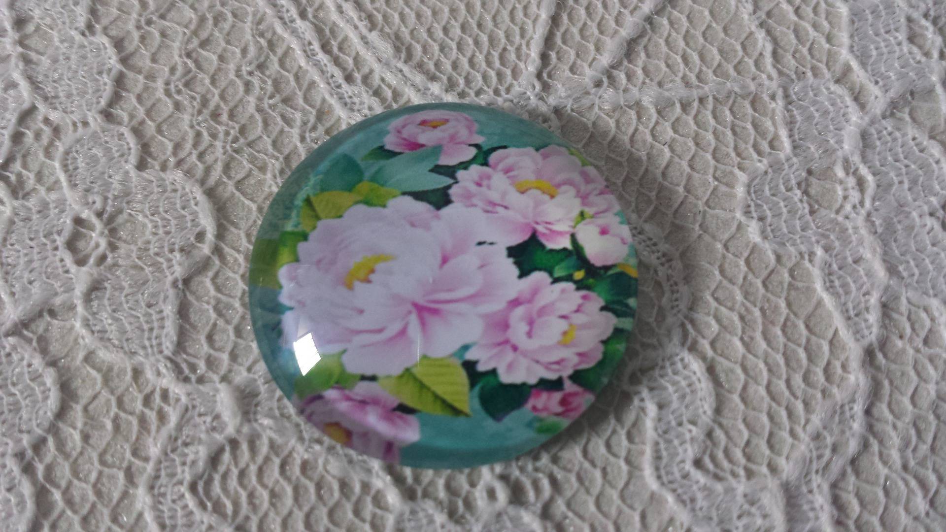 glas cabochon rund 25mm blomma 01-013 