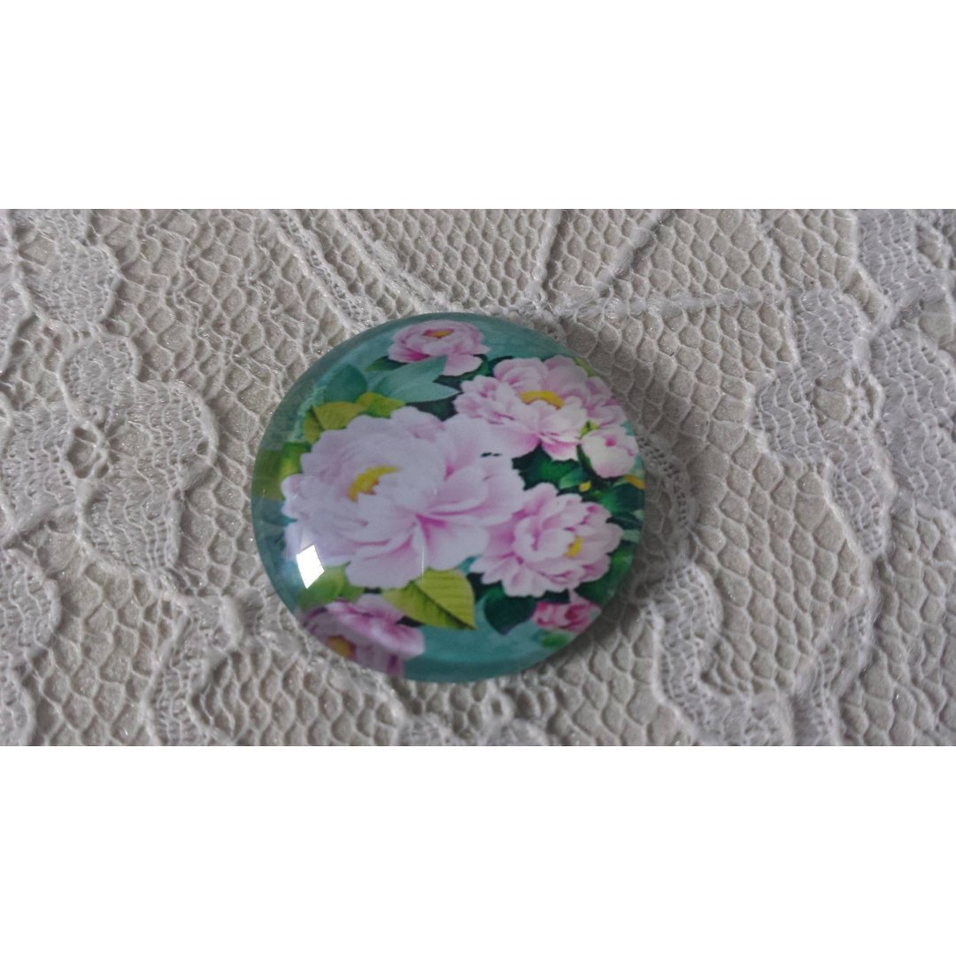 glas cabochon rund 25mm blomma 01-013 
