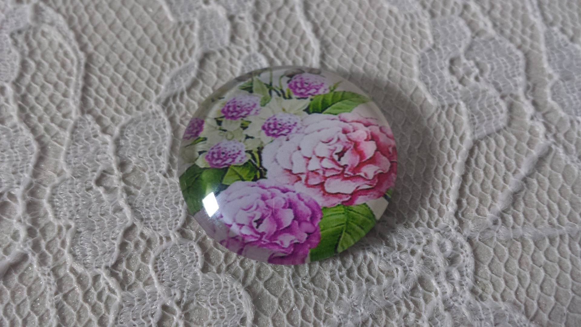 glas cabochon rund 25mm blomma 01-011 