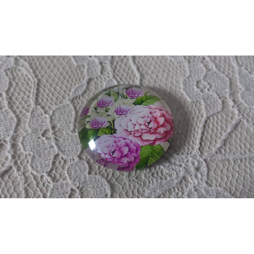 glas cabochon rund 25mm blomma 01-011 