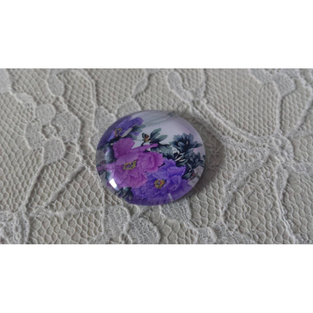 glas cabochon rund 25mm blomma 01-010 
