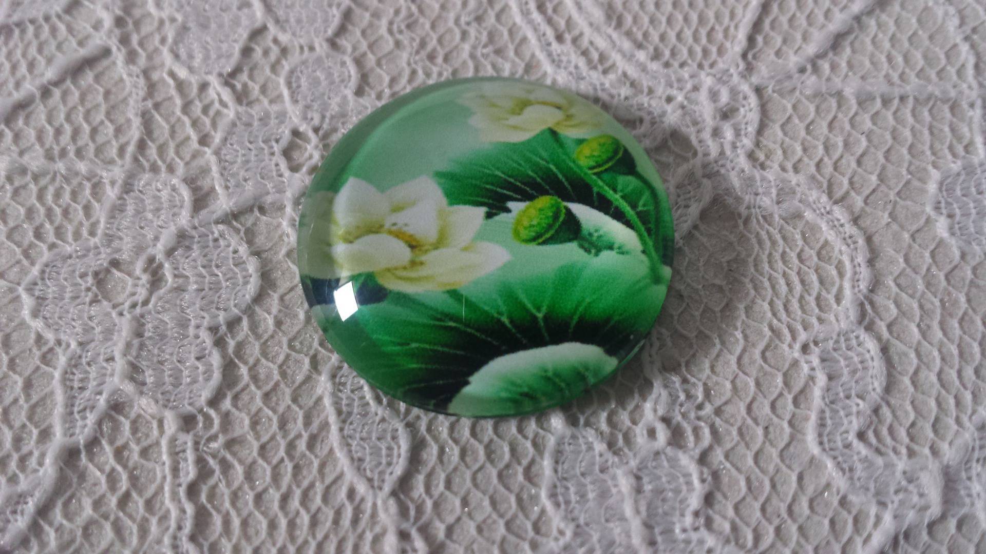 glas cabochon rund 25mm blomma 01-008 