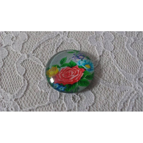 glas cabochon rund 25mm blomma 01-005 