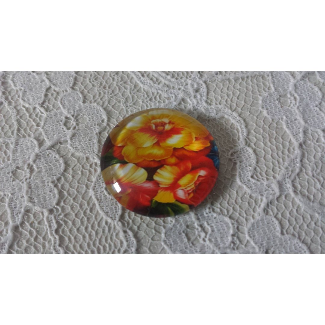glas cabochon rund 25mm blomma 01-004 