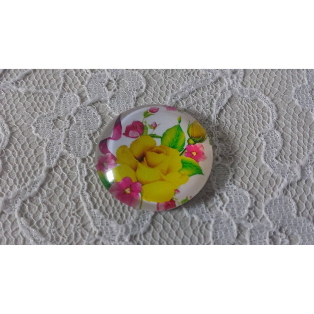 glas cabochon rund 25mm blomma 01-002 
