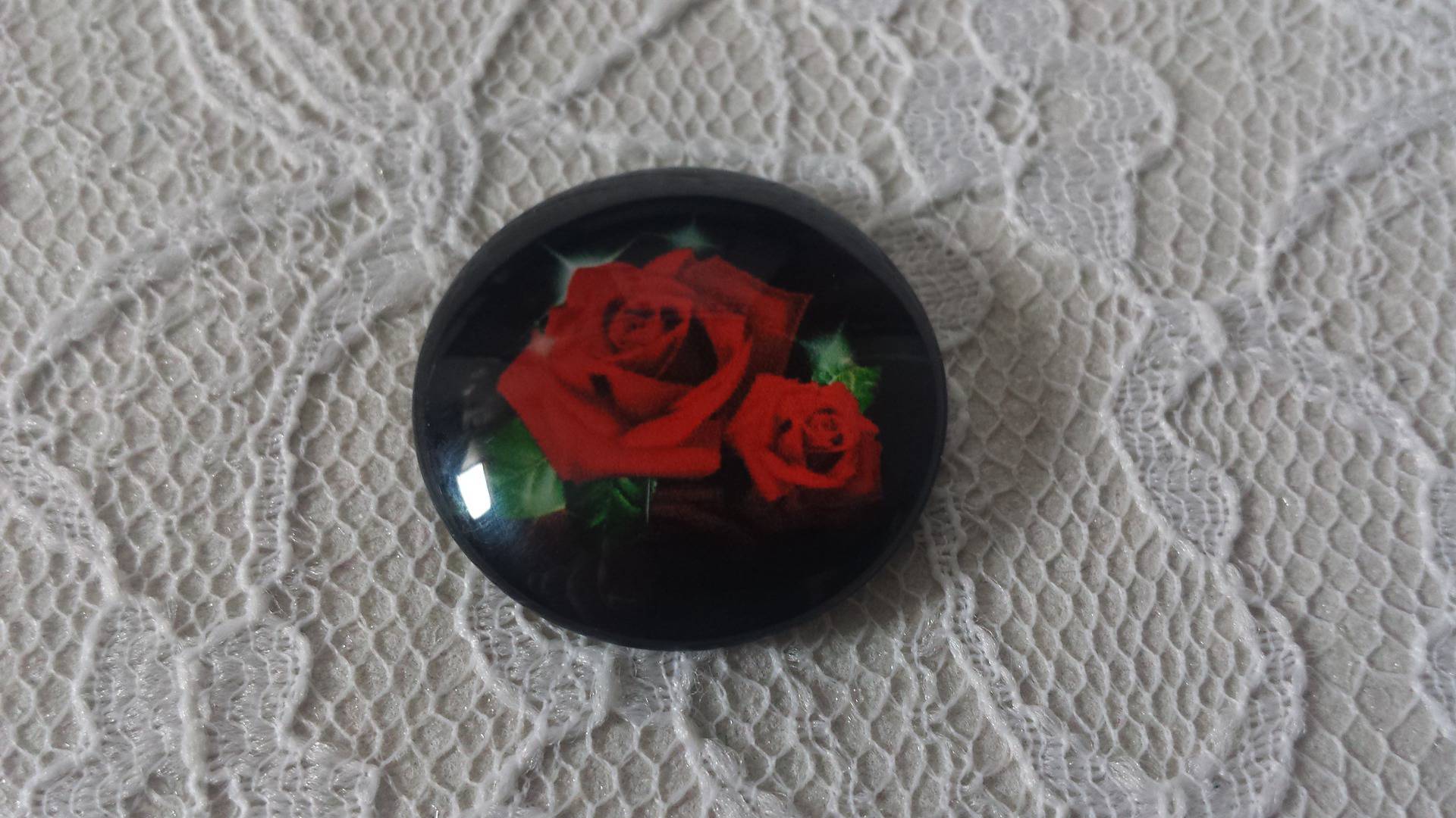 glas cabochon rund 25mm blomma 01-001 