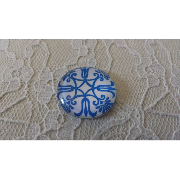 glas cabochon rund 25mm blomma 040 