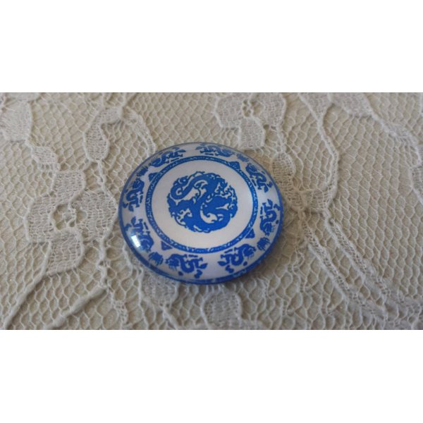 glas cabochon rund 25mm blomma 039 