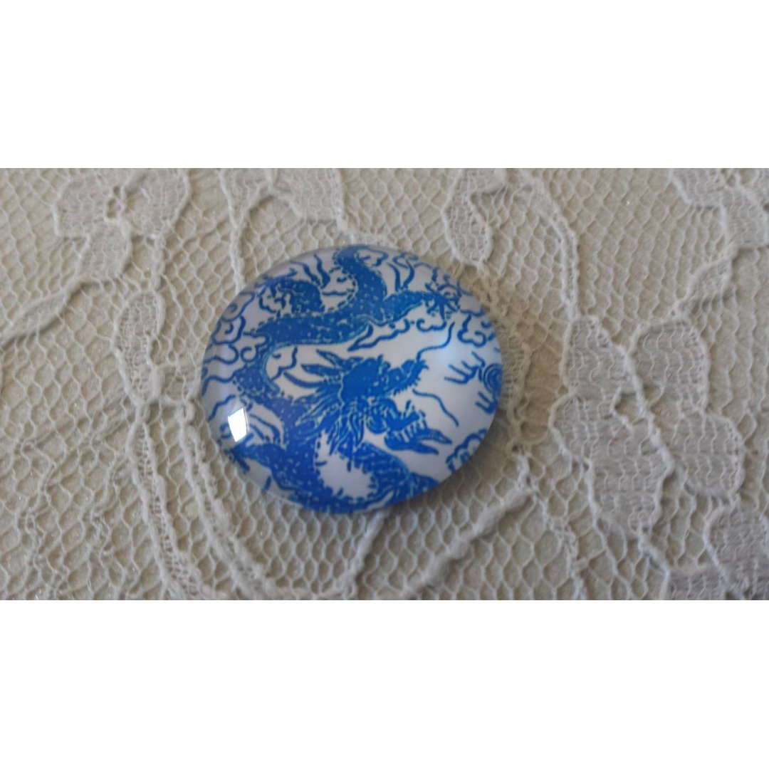 glas cabochon rund 25mm blomma 038 