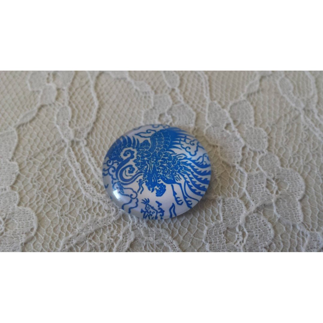 glas cabochon rund 25mm blomma 033 
