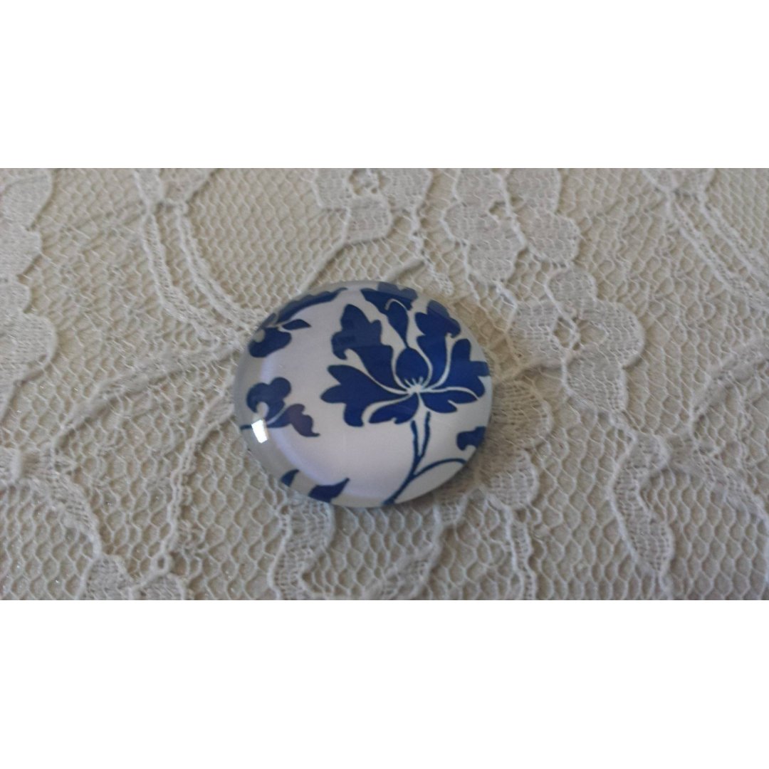glas cabochon rund 25mm blomma 030 