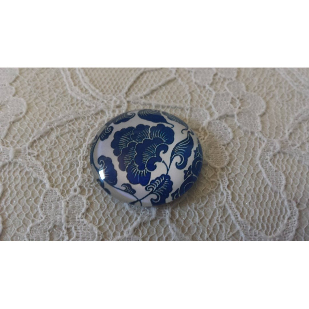 glas cabochon rund 25mm blomma 026 
