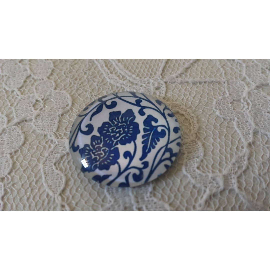glas cabochon runda 25mm blomma 020 
