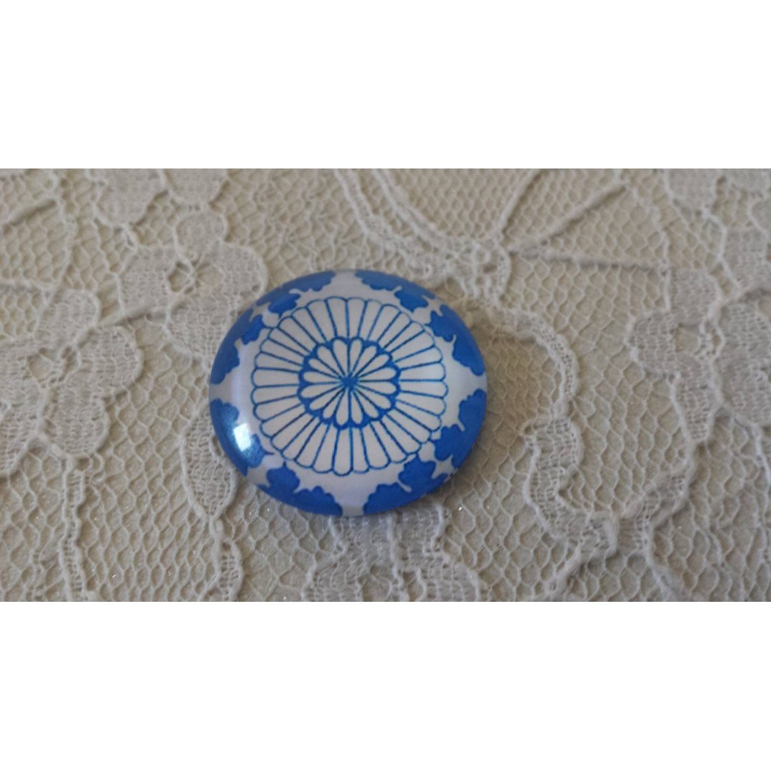 glas cabochon rund 25mm blomma 011 