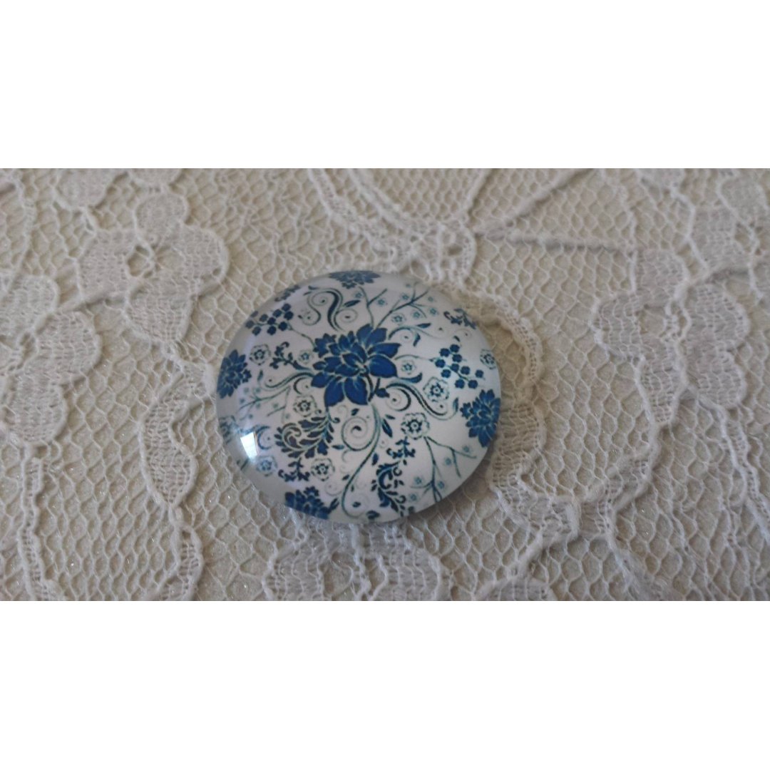 glas cabochon runda 25mm blomma 009 