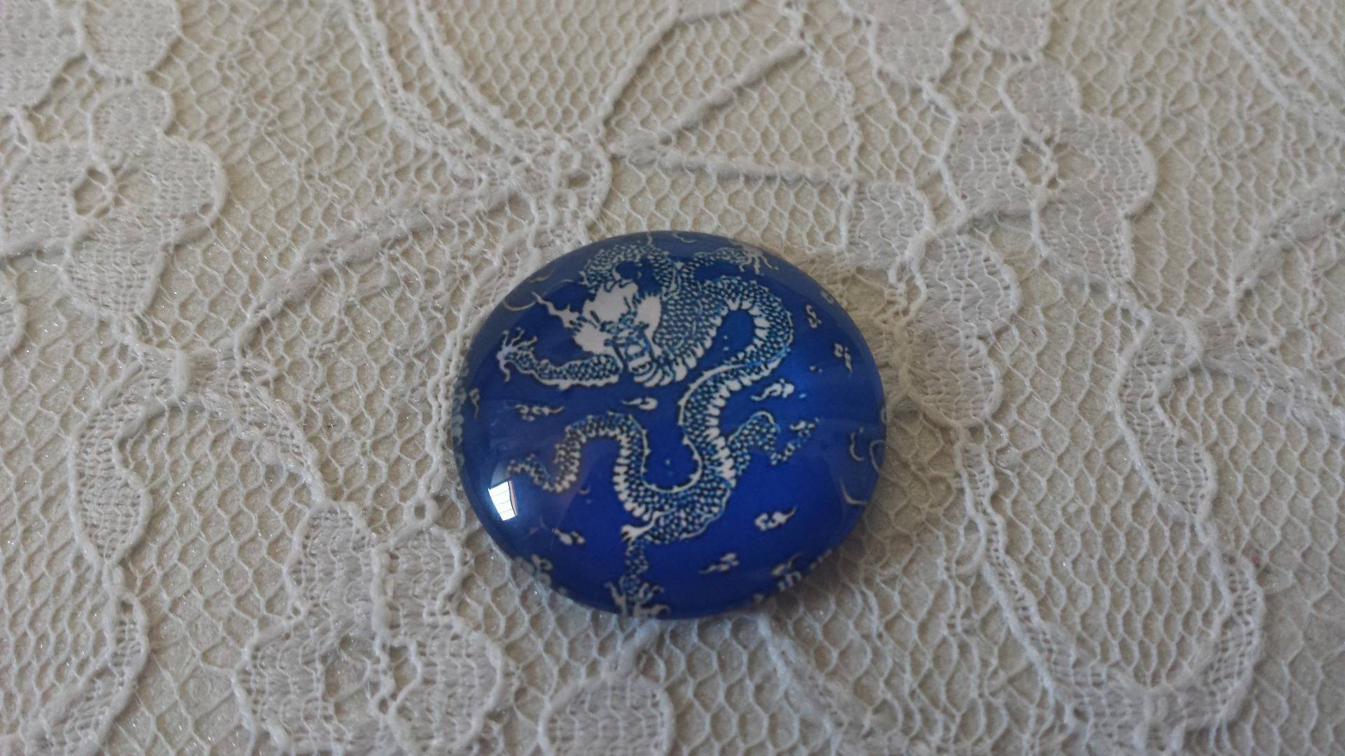glas cabochon rund 25mm blomma 002 