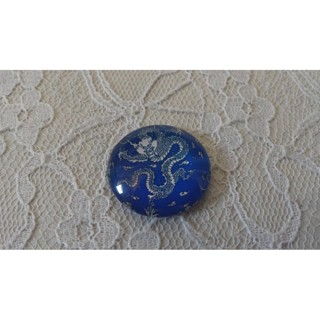 glas cabochon rund 25mm blomma 002 