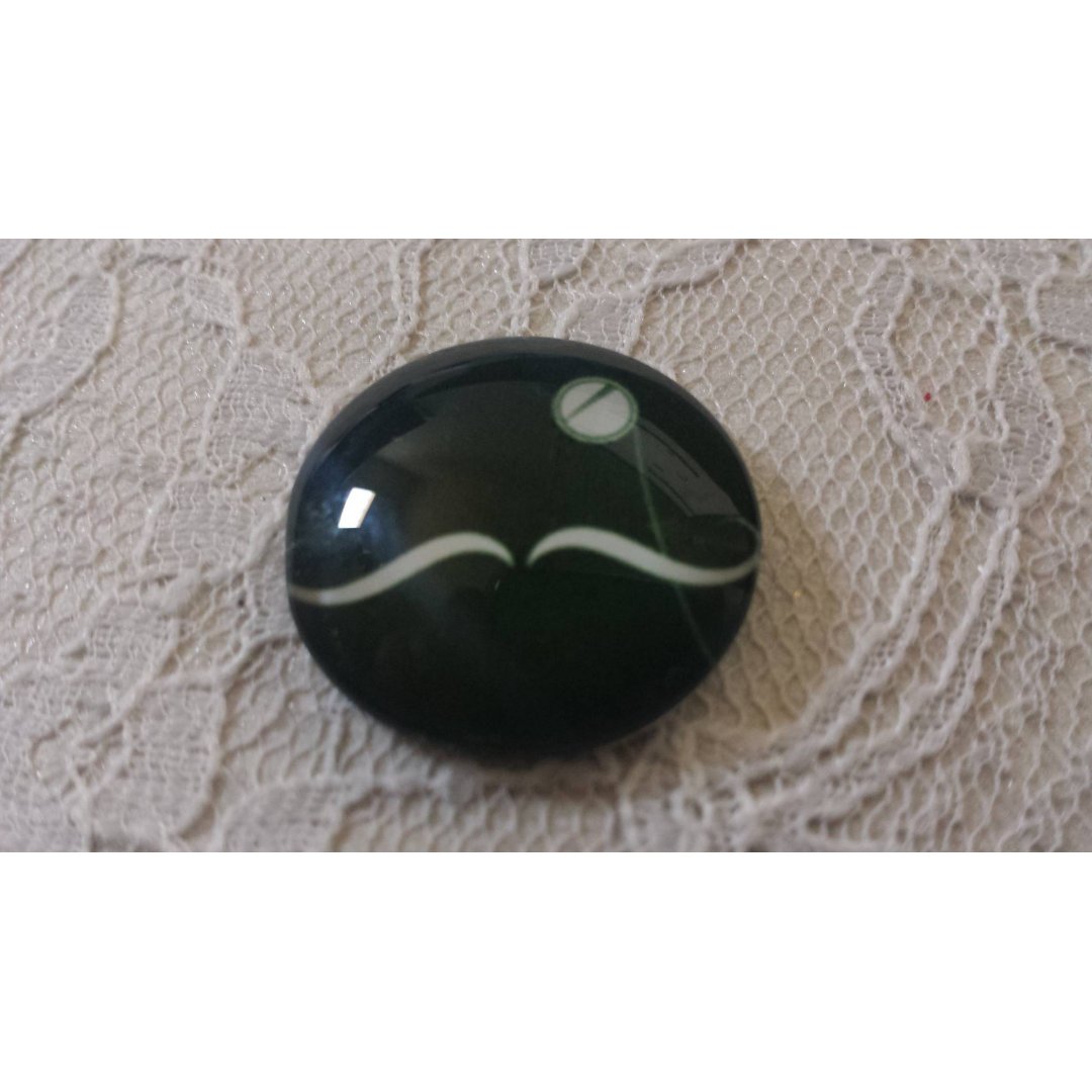 glas cabochon rund 25mm mustasch 039 