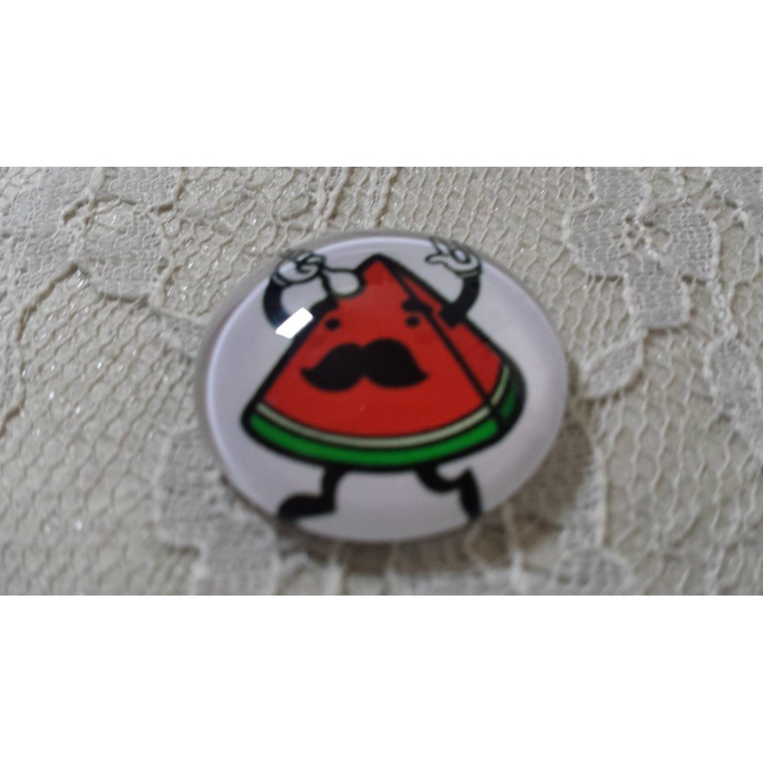 glas cabochon rund 25mm mustasch 030 