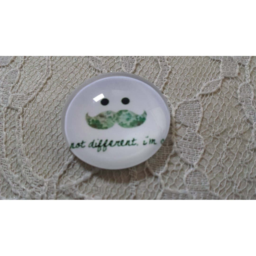 glas cabochon rund 25mm mustasch 028 