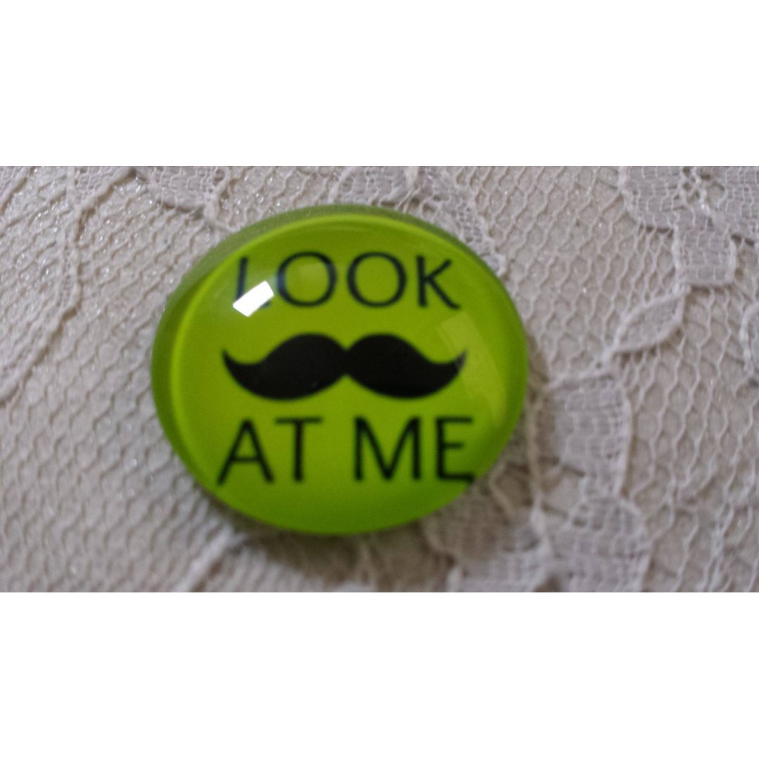 glas cabochon rund 25mm mustasch 026 