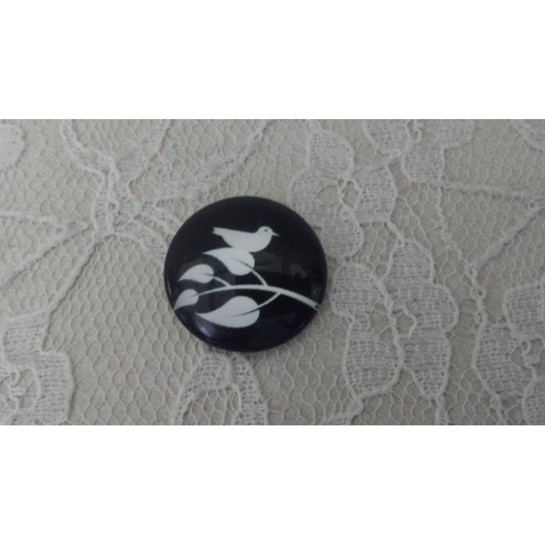 cabochon runt glas 25mm fåglar 013 