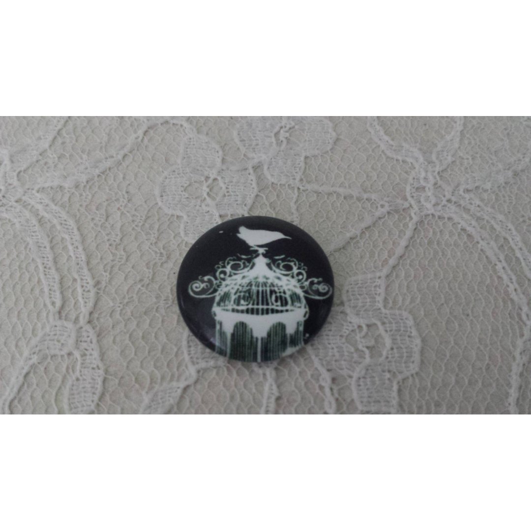 cabochon runt glas 25mm fåglar 011 