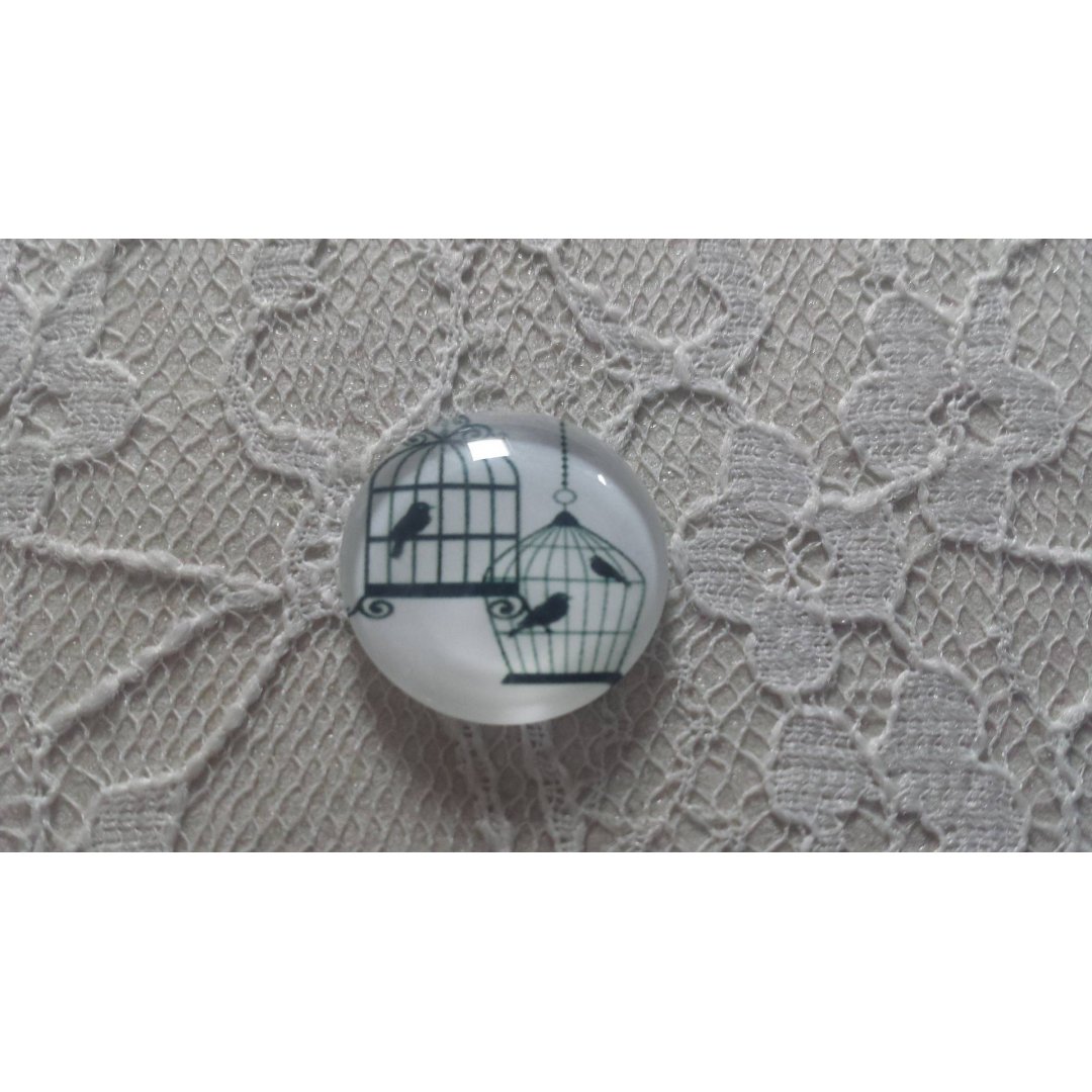 rund glas cabochon 25mm fåglar 003 
