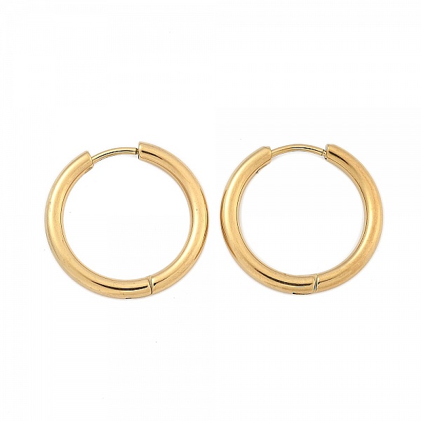 Support Boucle d'oreille Cr&eacute;ole Huggie Acier Inoxydable N&deg;03-21 mm 02