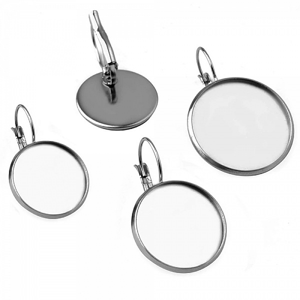 cabochonh&aring;llare rostfritt st&aring;l &ouml;rh&auml;nge 18 mm N&deg;07